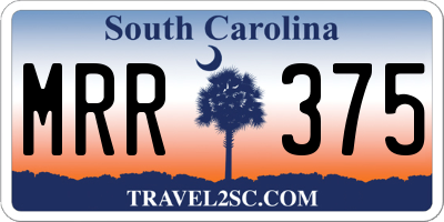 SC license plate MRR375