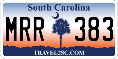 SC license plate MRR383