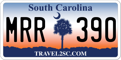 SC license plate MRR390