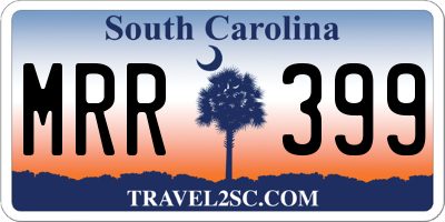 SC license plate MRR399