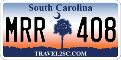 SC license plate MRR408