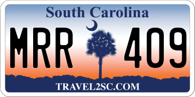 SC license plate MRR409