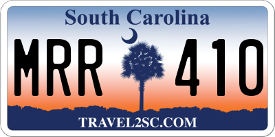 SC license plate MRR410