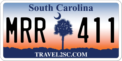 SC license plate MRR411