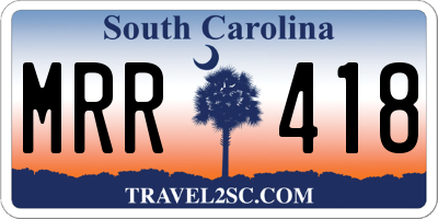 SC license plate MRR418