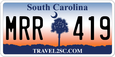 SC license plate MRR419