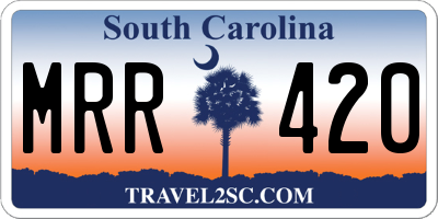 SC license plate MRR420