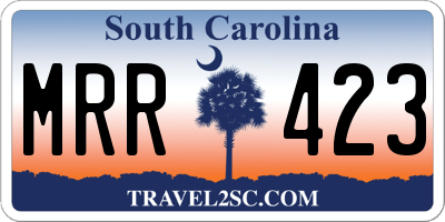 SC license plate MRR423