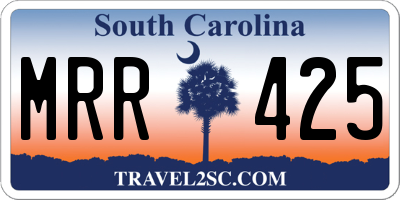 SC license plate MRR425