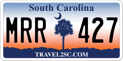 SC license plate MRR427