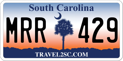 SC license plate MRR429