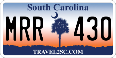 SC license plate MRR430