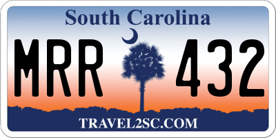 SC license plate MRR432