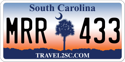 SC license plate MRR433