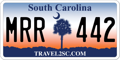 SC license plate MRR442