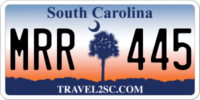 SC license plate MRR445