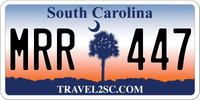 SC license plate MRR447