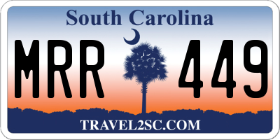 SC license plate MRR449