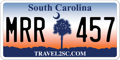 SC license plate MRR457