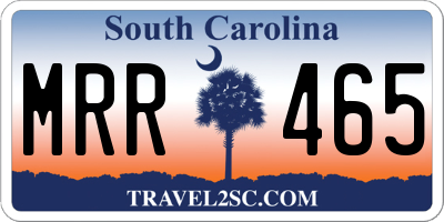 SC license plate MRR465