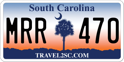 SC license plate MRR470