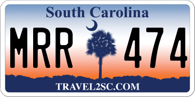 SC license plate MRR474