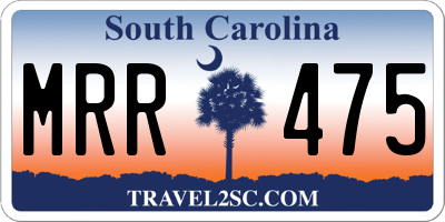 SC license plate MRR475