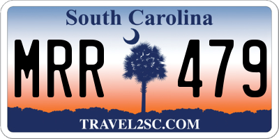 SC license plate MRR479