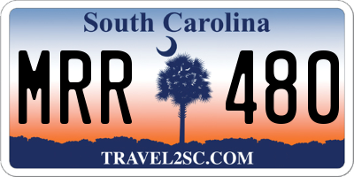 SC license plate MRR480