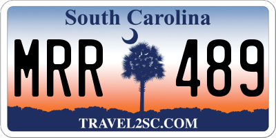 SC license plate MRR489
