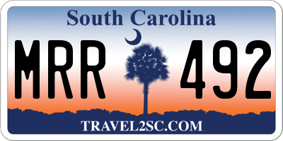 SC license plate MRR492