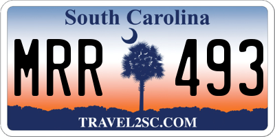 SC license plate MRR493