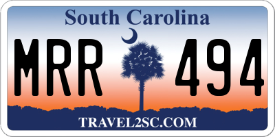 SC license plate MRR494
