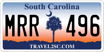 SC license plate MRR496