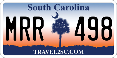 SC license plate MRR498