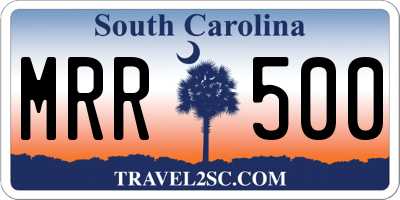 SC license plate MRR500