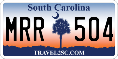 SC license plate MRR504