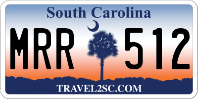 SC license plate MRR512