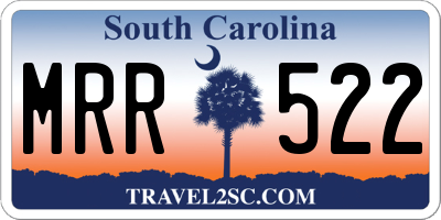 SC license plate MRR522