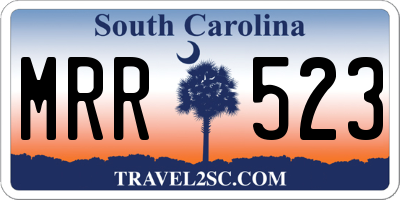 SC license plate MRR523