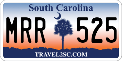 SC license plate MRR525
