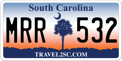 SC license plate MRR532
