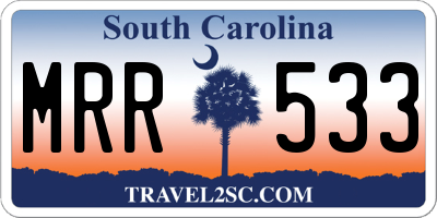 SC license plate MRR533