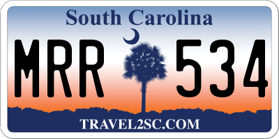 SC license plate MRR534