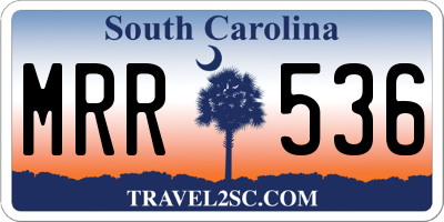 SC license plate MRR536