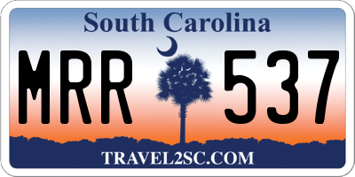 SC license plate MRR537