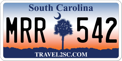 SC license plate MRR542
