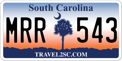 SC license plate MRR543
