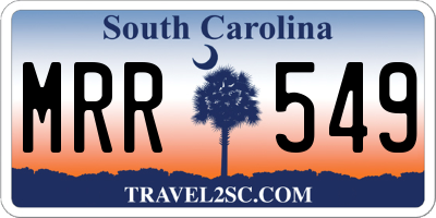 SC license plate MRR549