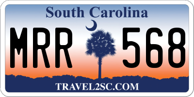 SC license plate MRR568